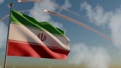 Missiles Launched By Iran Nation For A War Attack