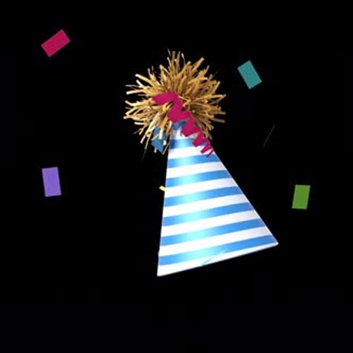Animated Birthday Party Hat Reveal with Confetti