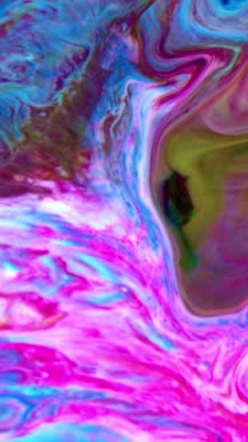 Abstract Swirling Fluid Streams of Vibrant Color