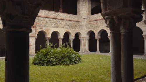 Sacred cathedral, pillars ascend like stalwart guardians of faith, reveal