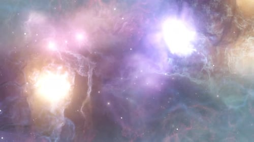 Outer space animation flying inside Colorful Nebula