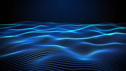 Abstract technology big data digital particle wave and light 3D