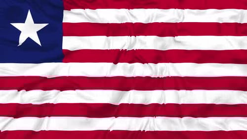 Realistic Waving Liberia National Flag Seamless Loop