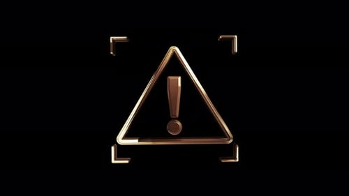 Alert cyber attack metal symbol loop rotating