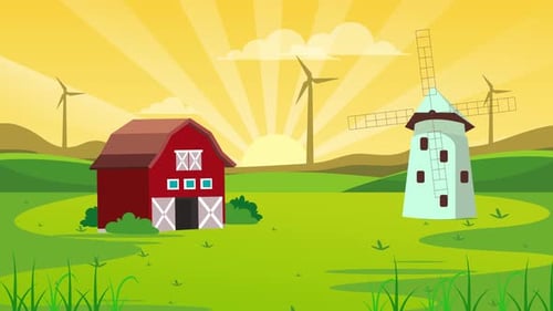 Farm Nature Background Animation
