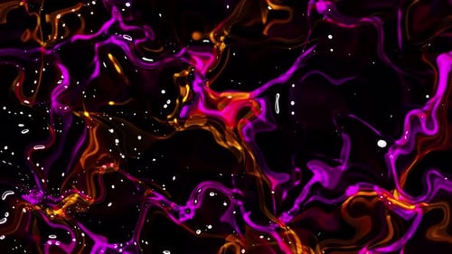 Abstract Fluid Motion Background with Neon Glowing Shapes