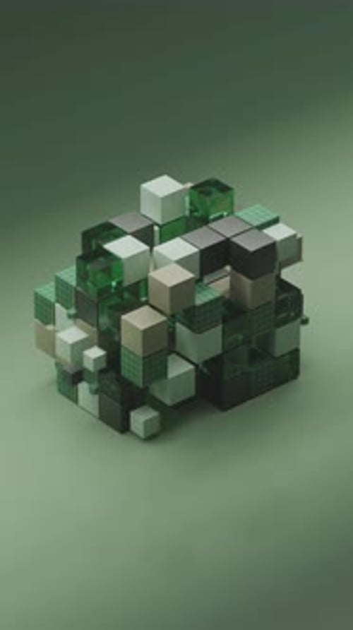 Animação de fábrica satisfatória em loop 3D