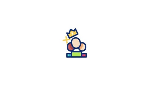 Sparkling Crown Award Flat Design Icon