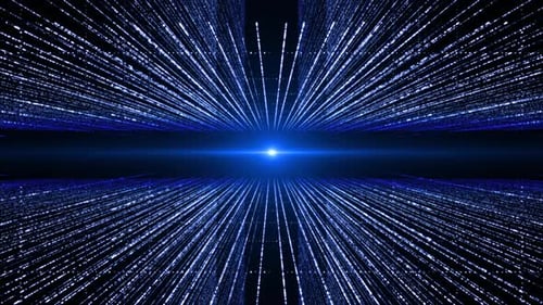 Futuristic Digital Tunnel of Light Particle Data Flow