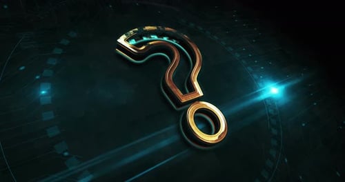 Question mark symbol 3d digital concept loop