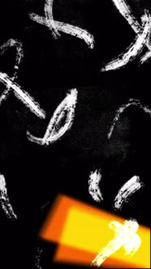 Abstract Brushstroke Reveal with Dynamic Orange Shapes