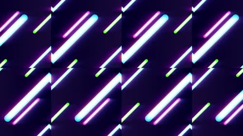 Abstract Neon Glowing Lines Seamless Pattern Background