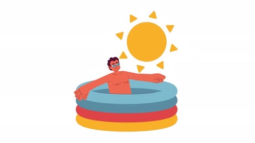 Summer outdoor relaxation cartoon animation