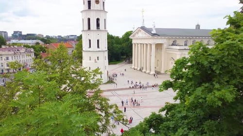 Aerial view of Vilnius Cathedral, Lithuania