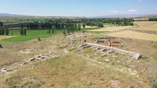 Vue aérienne de l'ancienne ville des Hittites