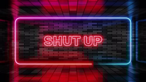 Glowing Neon Light Text Reveal on Brick Wall