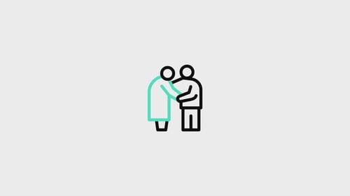 Flat Design Animated Icon of People Embracing