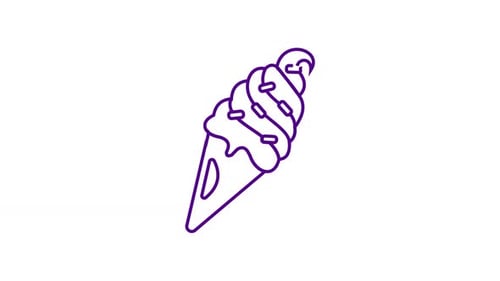 Line Art Ice Cream Cone Build Animation