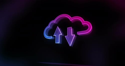 Cloud computing, stockage en ligne, symbole, style verre