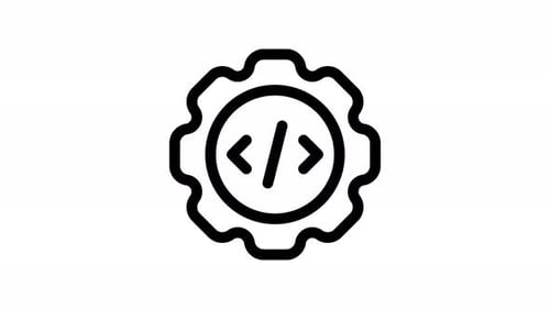 Minimalist Settings and Code Icon Transformation Animation