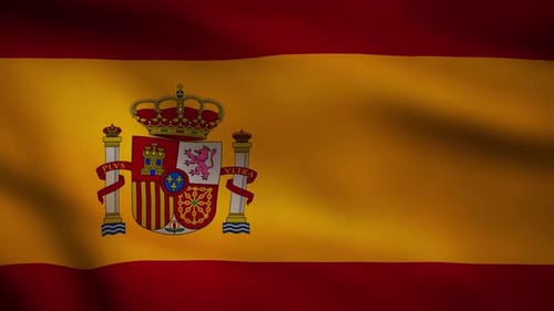 Waving Flag of Spain Realistic Loopable Animation