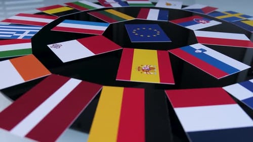 Flags of all European Union Member Countries