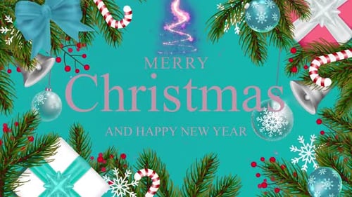 Decorative Christmas and New Year Holiday Greetings Frame