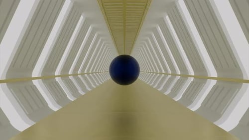 Abstract Background with the Flight in Abstract Futuristic Tunnel with Neon Light