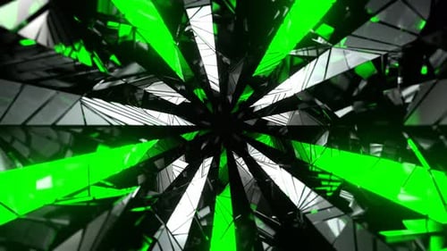 Green And White Orange Fantastic Portal Glass Rift Background Vj Loop I 4K