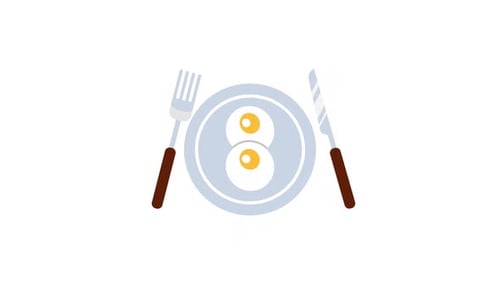 Flat Design Breakfast Plate Animation