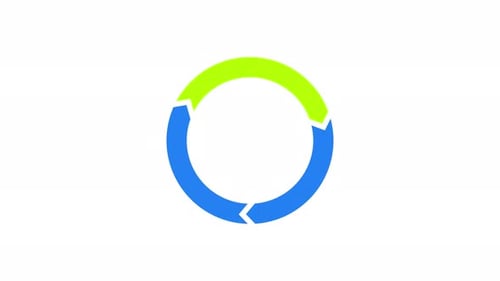 Animation zum Laden des Zyklus mit drei Pfeilen