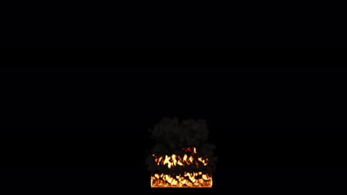 window fire burning front view on transparent background.