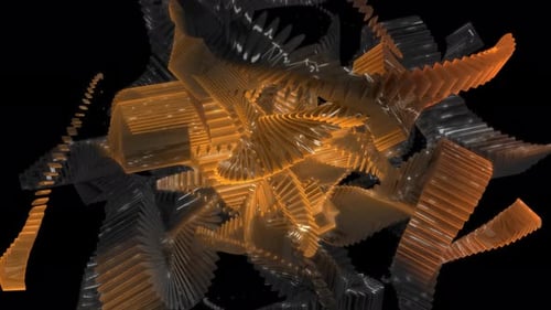 Orange Crystal Geometry Background 4K