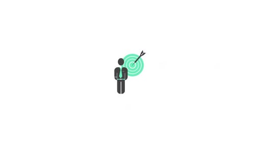 Corporate Goal Achievement Flat Design Icon Animation