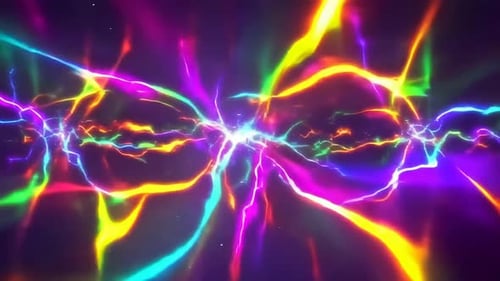 Leuchtende mehrfarbige Elektrobolzen Abstract Motion Gr
