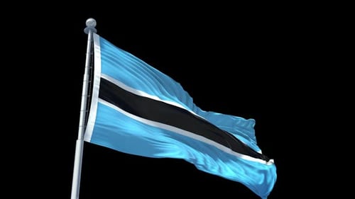 Botswana National Flag Waving Seamless Loop Animation