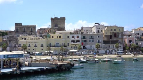 The beautiful Ischia Casamicciola, seeing from the bat while entering in the harbor