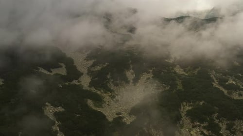 Flight In Cloudy Weather Over Pirin Mountain In Bulgaria 2
