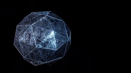 Abstract Geometric Crystal Sphere Animation Loop