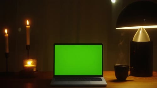 Embrace the Festive Season with a Cozy and Productive Home Office Environment Table Lamp Mockup