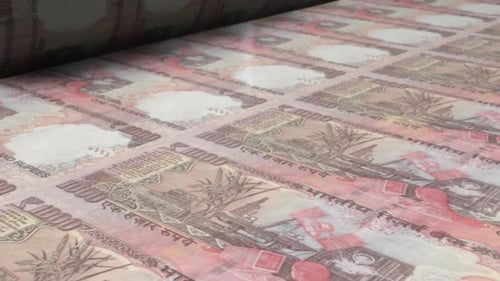 Indian Rupee Banknotes Printing Process Animation