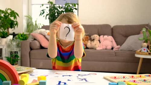 Children Learn the Alphabet and Numbers Selective Focus