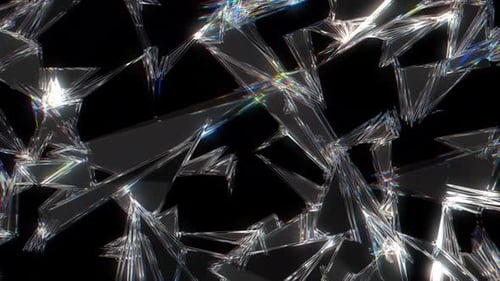 Verre brisé abstrait sur fond noir