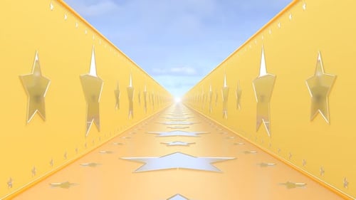 Golden Star Path Animation for Awards and Celebrations