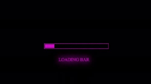 loading bar countdown retro style and digital cinematography animation