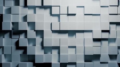 Dynamic 3D Cube Wall Animation with Geometric Pattern