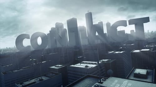 3D Skyscraper City Text Contact