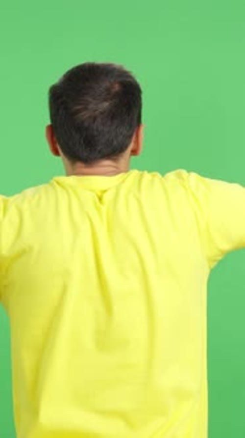 Rear View of a Man Waving a Swedish Pennant