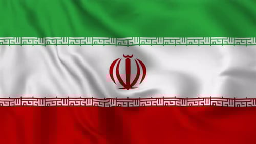 Realistic Waving Flag of Iran Seamless Loop
