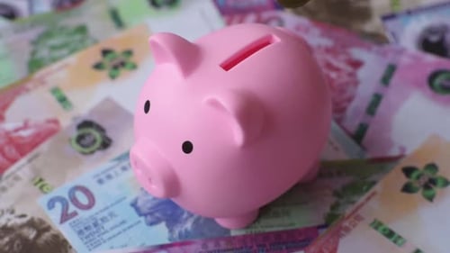 A piggy bank as a concept for storing, accumulating, and saving financial resources. A piggy bank